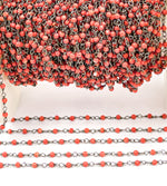 Load image into Gallery viewer, Red Coral Wire Wrap Chain. COR5