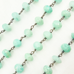 Load image into Gallery viewer, Amazonite Oxidized Wire Chain.