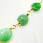 Load image into Gallery viewer, Chrysoprase Coin Shape Gold Plated Wire Chain.