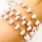 Load image into Gallery viewer, Pink Opal Oxidized Wire Chain