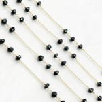 Load image into Gallery viewer, Black Spinel Gold Plated 925 Sterling Silver Wire Chain.