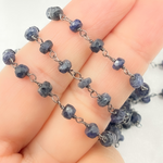 Load image into Gallery viewer, Dyed Sapphire Oxidized Wire Chain.