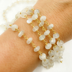 Load image into Gallery viewer, Siloni Moonstone Gold Plated Wire Chain. MS52