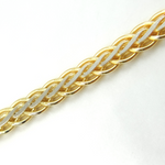 Load image into Gallery viewer, Sterling Silver and Gold Plated Flat Wheat Necklace