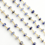 Load image into Gallery viewer, Iolite Gold Plated Wire Chain.