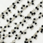 Load image into Gallery viewer, Black Spinel Cluster Dangle 925 Sterling Silver Wire Chain