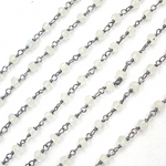 Load image into Gallery viewer, White Moonstone Oxidized 925 Sterling Silver Wire Chain