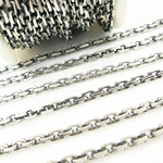 Load image into Gallery viewer, Z90OX. Oxidized Matt 925 Sterling Silver Rectangle Diamond Cut Heavy Cable