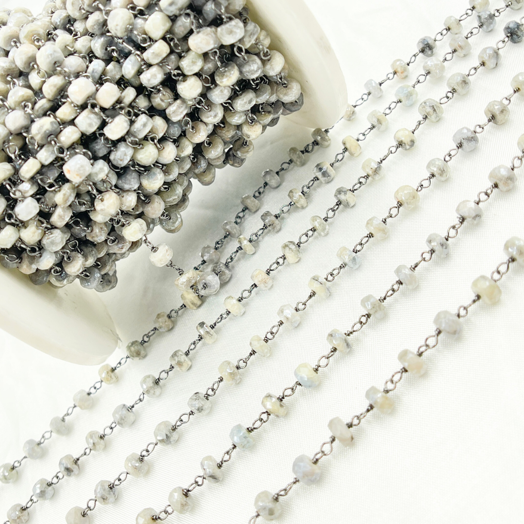 White Silverite Oxidized Wire Chain.