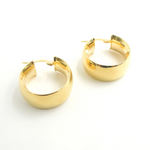 Load image into Gallery viewer, 14K Solid Gold Smooth Hoop Earrings.