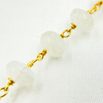 Load image into Gallery viewer, White Rainbow Moonstone Gold Plated Wire Chain.