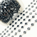 Load image into Gallery viewer, Black Spinel Hexagon Shape Oxidized Wire Chain