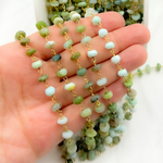 Load image into Gallery viewer, Peruvian Opal Gold Plated 925 Sterling Silver Wire Chain