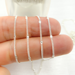 Load image into Gallery viewer, 925 Sterling Silver Satellite Curb & Diamond Cut Marina Link Chain