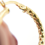 Load image into Gallery viewer, 14K Solid Gold Diamond Cut Hoop Earrings with Texture.