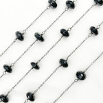 Load image into Gallery viewer, Black Spinel Oxidized Wire Chain.
