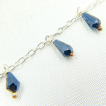 Load image into Gallery viewer, Coated Black Spinel Drop Dangle 925 Sterling Silver Wire Chain.