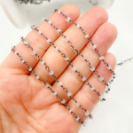 Load image into Gallery viewer, Rainbow Moonstone Oxidized Wire Chain.