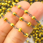 Load image into Gallery viewer, Gold Coated Pyrite Wire Chain