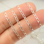 Load image into Gallery viewer, 925 Sterling Silver Paperclip Flat Link Chain