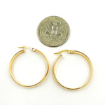 Load image into Gallery viewer, 14K Solid Gold Smooth Hoop Earrings