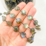 Load image into Gallery viewer, Labradorite Oxidized Wire Chain.