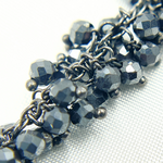 Load image into Gallery viewer, Hematite Closer Cluster Dangle Oxidized Wire Chain.