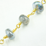 Load image into Gallery viewer, Coated Labradorite Gold Plated Wire Chain.