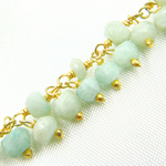Load image into Gallery viewer, Amazonite Cluster Dangle Gold Plated Wire Chain.