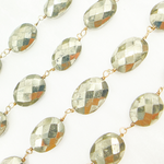 Load image into Gallery viewer, Pyrite With Marquis Shape Gold Plated Wire Chain