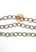 Load image into Gallery viewer, 1OX. Oxidized 925 Sterling Silver Hammered Oval Link Chain