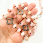 Load image into Gallery viewer, Pink Opal with Marquis Shape Oxidized Wire Chain
