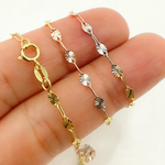 Load image into Gallery viewer, 14K Solid Tri-Color Diamond Cut Marina Link and Smooth Oval Link Chain