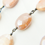 Load image into Gallery viewer, Coated Taupe Oval Moonstone Wire Chain.