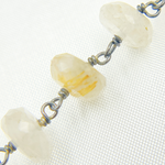 Load image into Gallery viewer, Golden Rutile Oxidized Wire Chain.