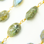 Load image into Gallery viewer, Labradorite Oval Shape Gold Plated Wire Chain