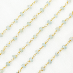 Load image into Gallery viewer, Aquamarine Gold Plated Wire Chain.