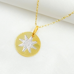 Load image into Gallery viewer, 14k Solid Gold Star Medallion Charm