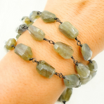 Load image into Gallery viewer, Labradorite Organic Shape Oxidized Wire Chain. LAB96