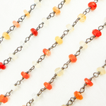 Load image into Gallery viewer, Fire Opal Oxidized Gold Plated Wire Chain