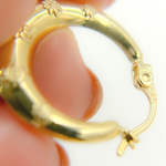 Load image into Gallery viewer, 14K Solid Gold Chunky Flower Engraved Hoop