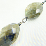 Load image into Gallery viewer, Labradorite Oval Shape Oxidized Wire Chain.