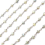 Load image into Gallery viewer, Coated Labradorite Oxidized 925 Sterling Silver Wire Chain