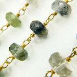Load image into Gallery viewer, Green Rutile Gold Plated Wire Chain.