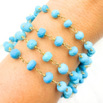Load image into Gallery viewer, Turquoise Gold Plated Wire Chain