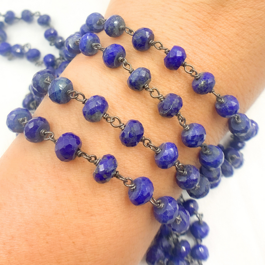 Lapis Lazuli Oxidized Wire Chain