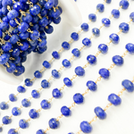 Load image into Gallery viewer, Lapis Lazuli Gold Plated Wire Chain
