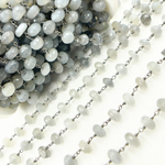 Load image into Gallery viewer, Grey Moonstone Oxidized Wire Chain
