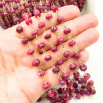 Load image into Gallery viewer, Dyed Ruby Gold Plated Wire Chain.