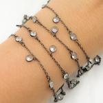 Load image into Gallery viewer, Cubic Zirconia Round Shape Dangle and connected Wire Chain